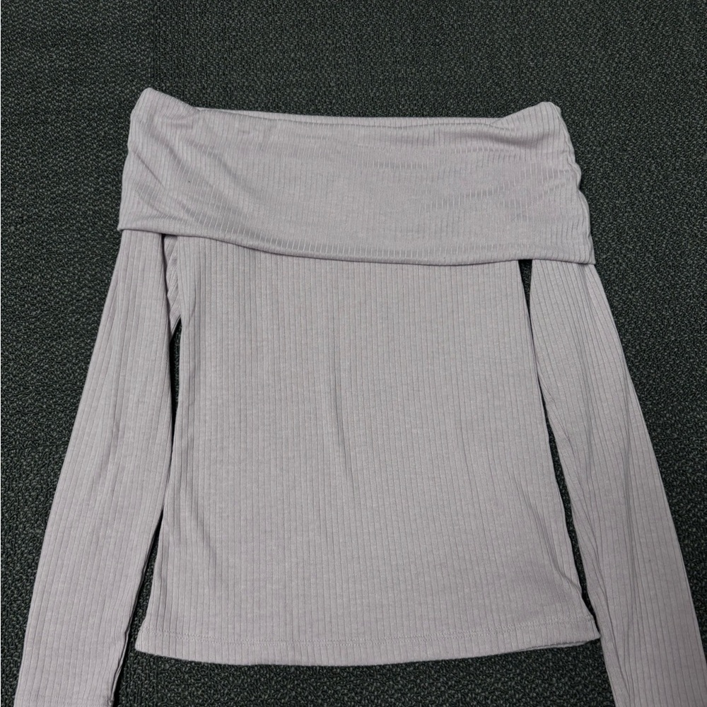 Old Navy Lavender Ribbed Off-The-Shoulder Top